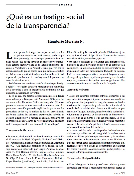 ¿Qué es un testigo social de la transparencia?